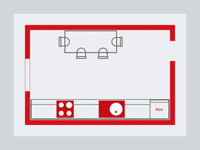 Однорядная планировка кухни