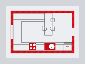 Полуостровная кухонная планировка