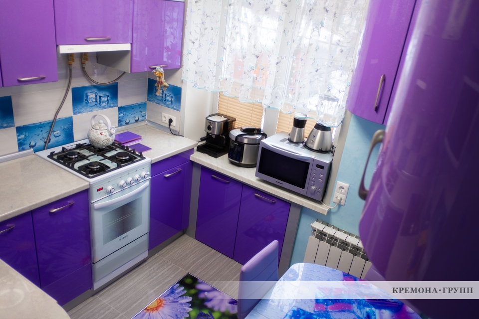 Кухня в фиолетовых тонах + видео-отзыв заказчика