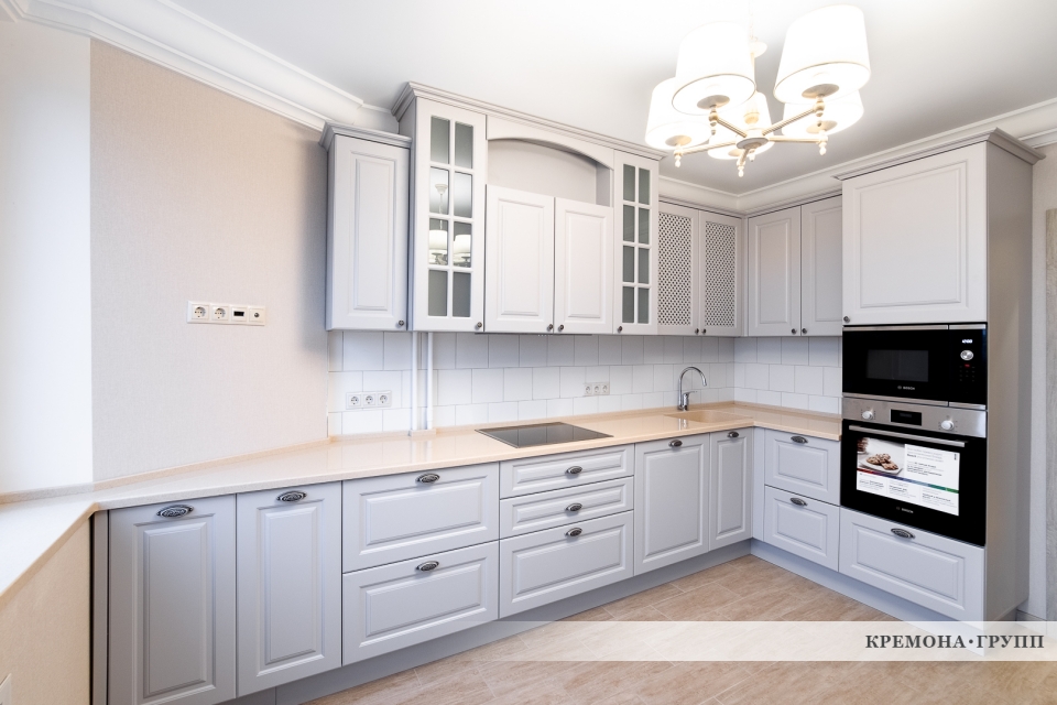 Кухня "Латера" с серыми фасадами в сканди-стиле + видео-обзор кухни